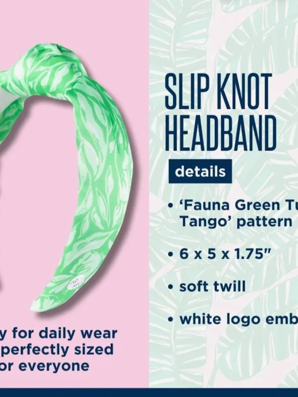 Lilly Pulitzer Fauna Green Tulip To Tango Padded Headband NWT